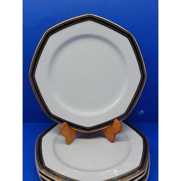 Christopher Stuart Black Dress Salad Plates 8" Bundle of 4 - Picture 3 of 10